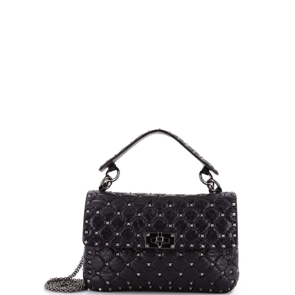 Valentino Garavani Medium Rockstud Spike Flap Bag Quilted Leather